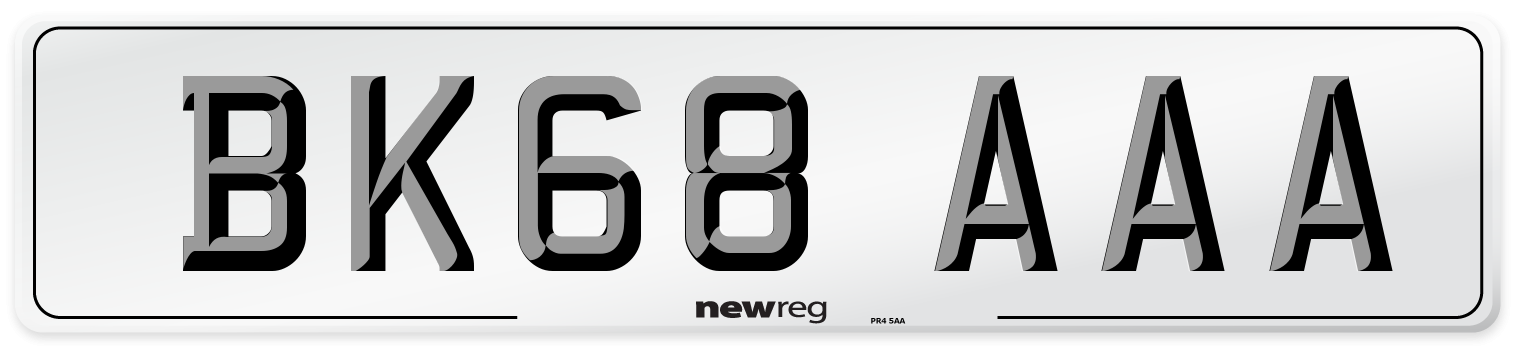 BK68 AAA Number Plate from New Reg